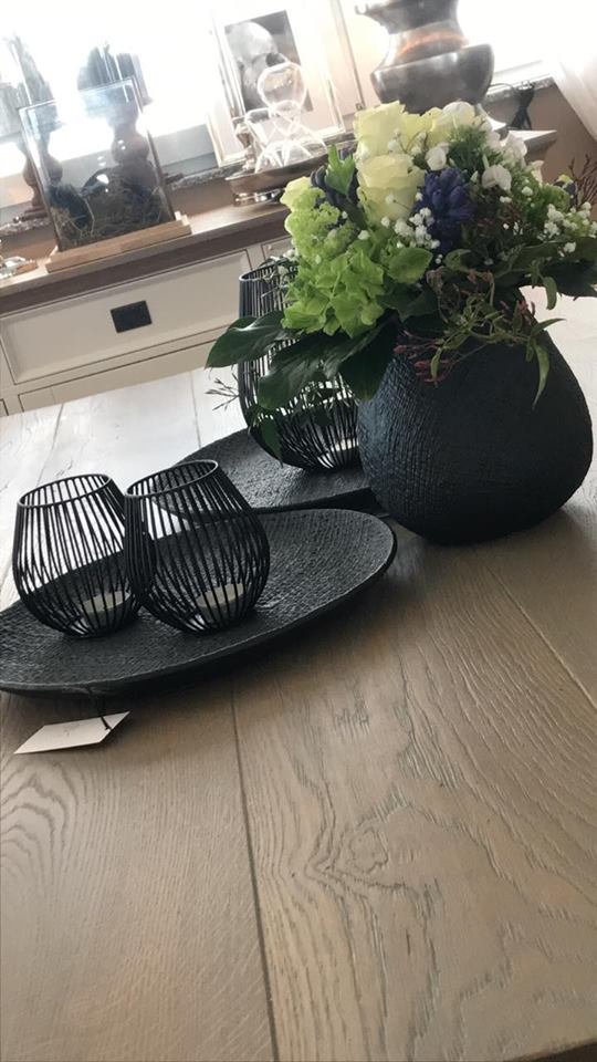Schale Teller schwarz groß Keramik