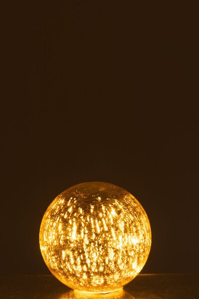 LED Glaskugel Champagne/Gold klein