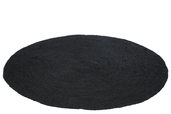 Teppich Rund geflochten schwarz