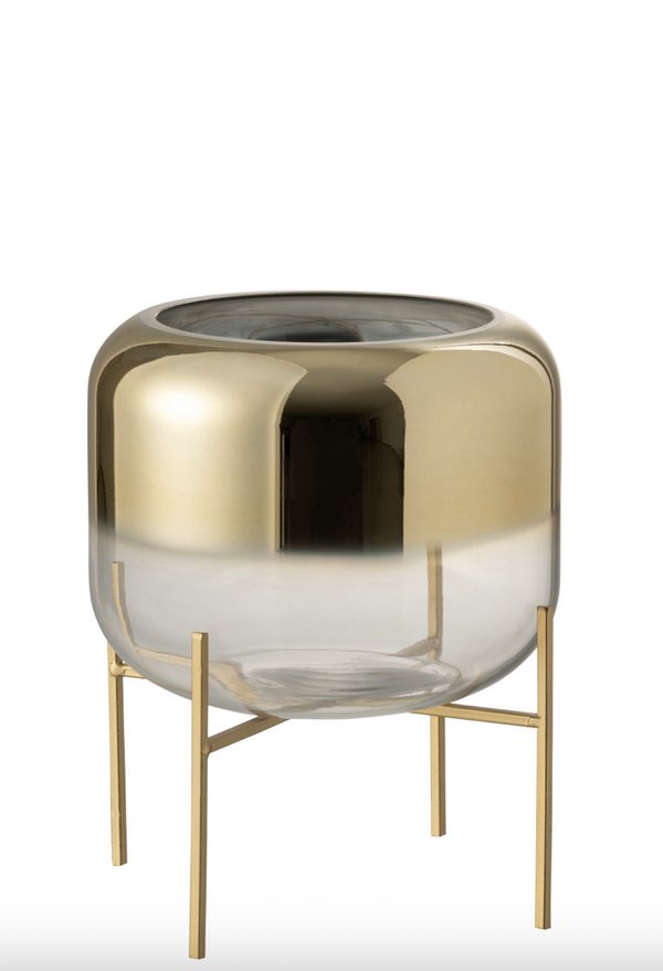 Vase "Oceanne" Gold/Transparent klein