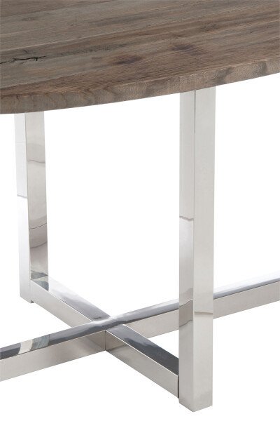 Esstisch Oval Holz/Edelstahl Braun - Ausstellungsstück - Nur Selbstabholer