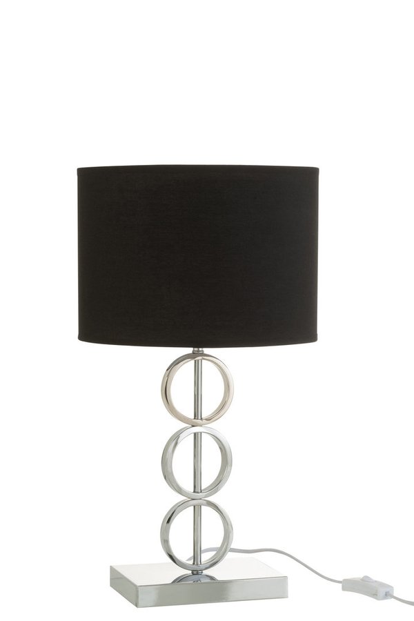 Tischlampe silber inkl. schwarzem Lampenschirm